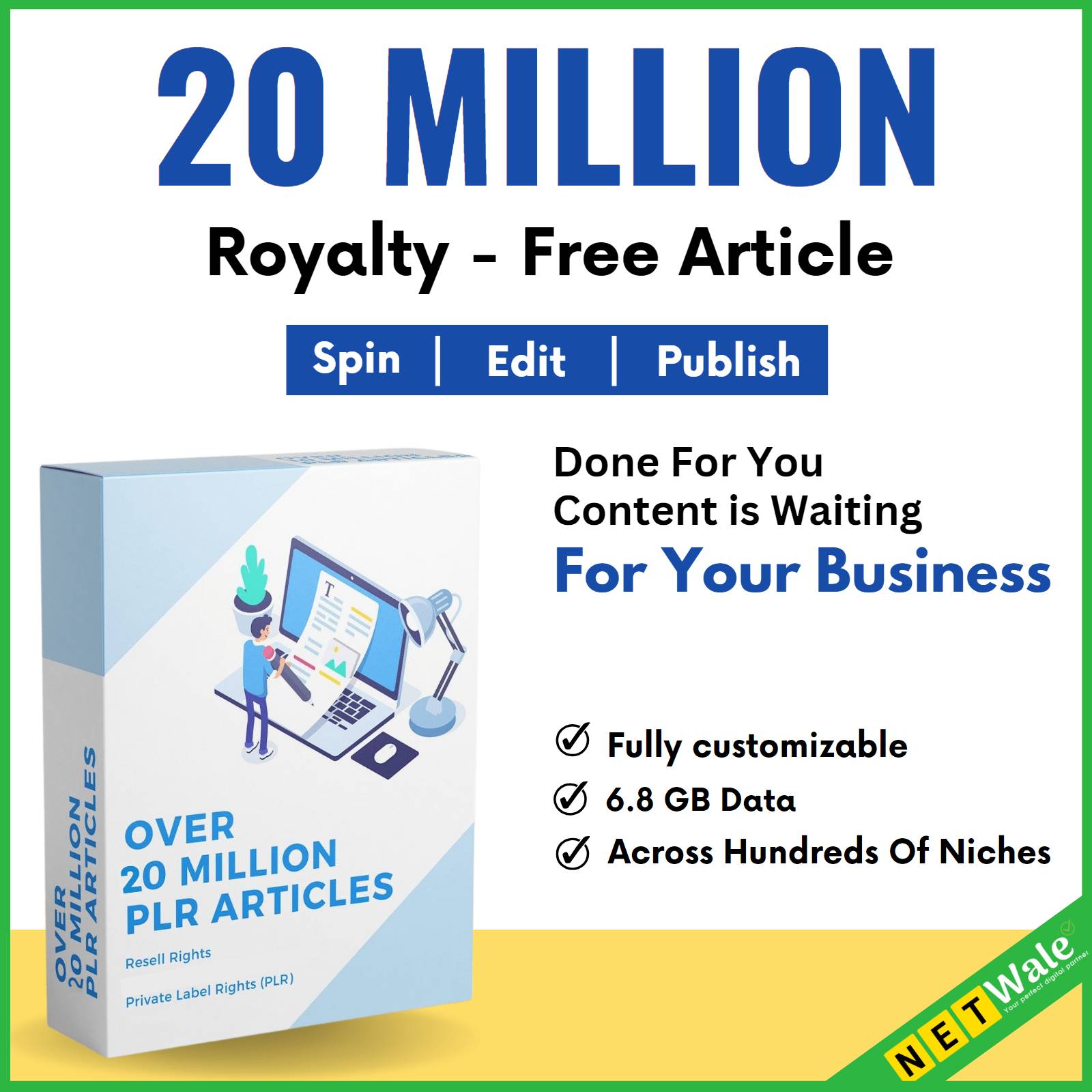 20 Million+ Royalty-Free Articles on Every Niche