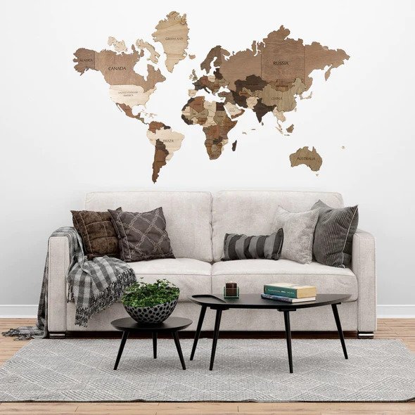 Wooden World Map Is A Stylish Addition To Any Room and Office