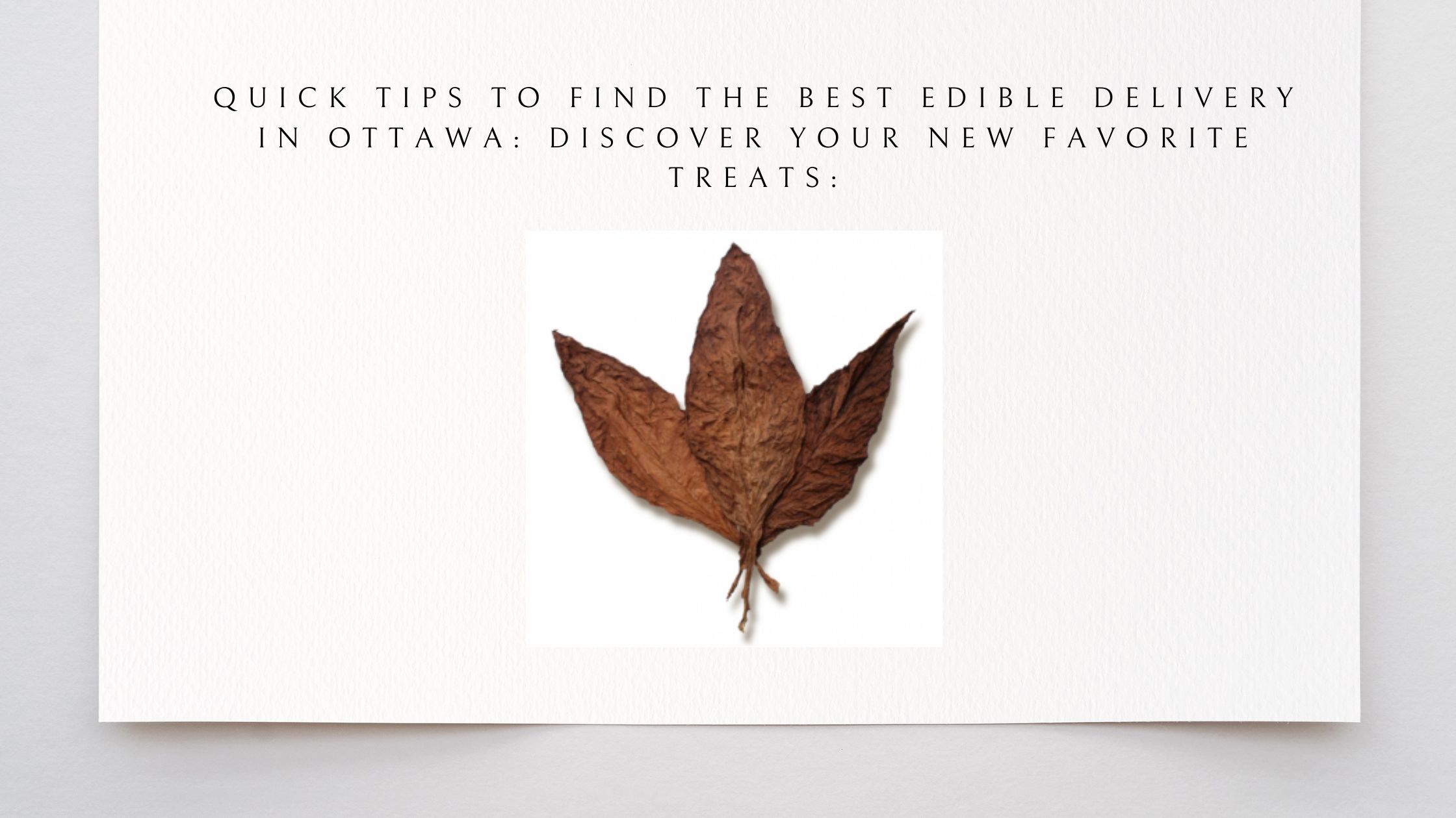 Quick Tips To Find The Best Edible Delivery in Ottawa: Discover Your New Favorite Treats:
