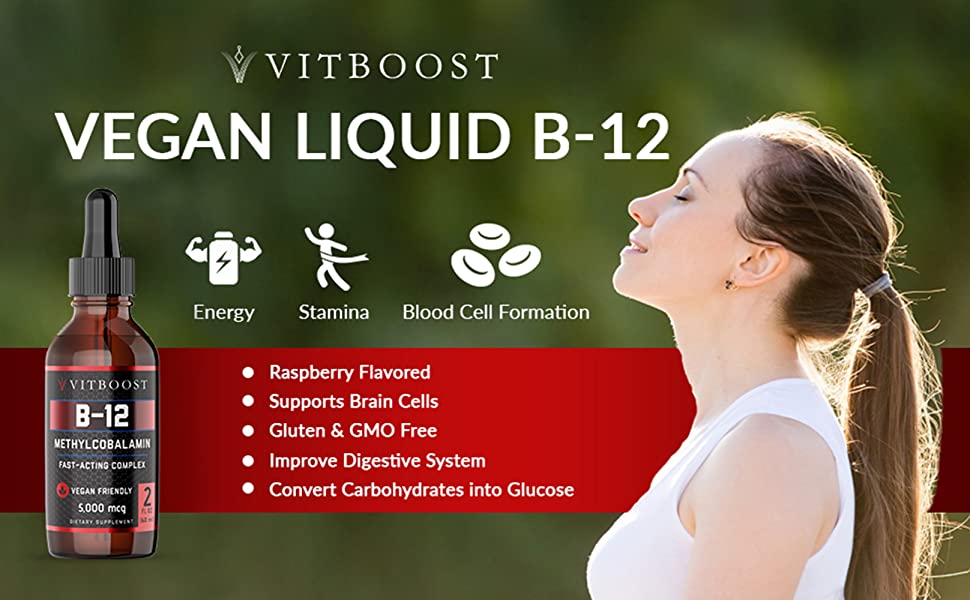 Vegan Liquid B-12 Drops – 60 x 5000 mcg