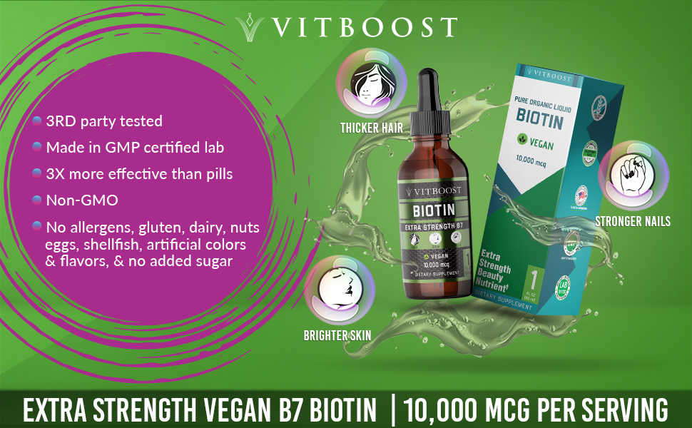Extra Strength 10,000 mcg Biotin Liquid Drops
