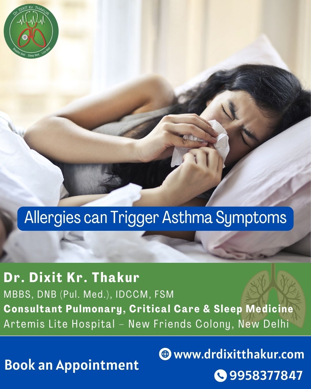 Allergies can Trigger Asthma Symptoms and make chances of Asthma Attack