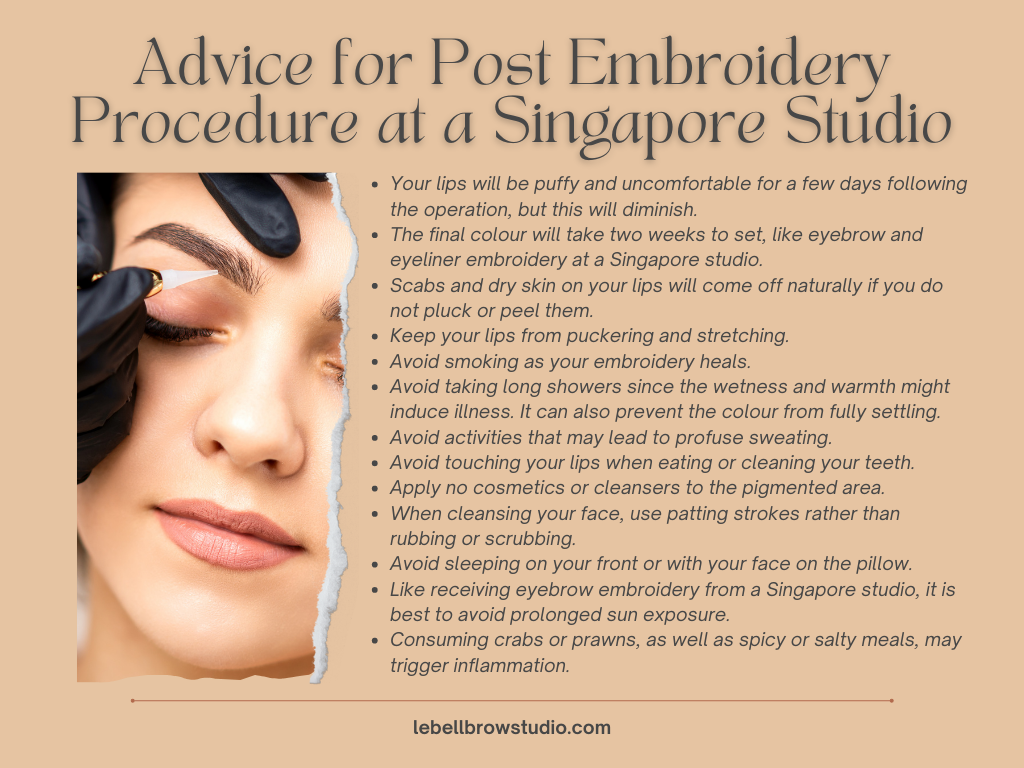 Advice for Post Embroidery Procedure at a Singapore Studio