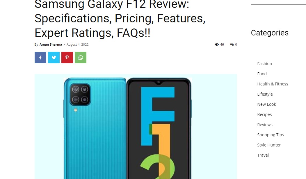 Samung F12 is The Best Phone in India
