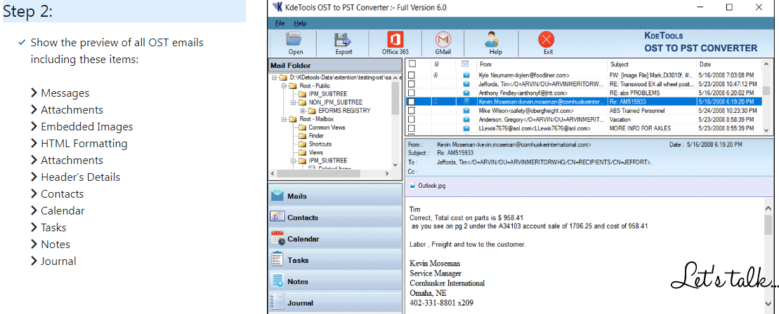 How to Export Contacts From OST to PST