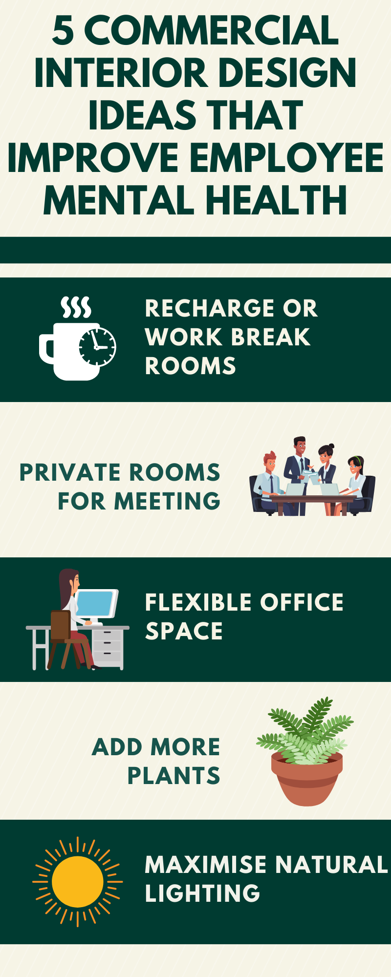 5 Commercial Interior Design Ideas That Improve Employee Mental Health