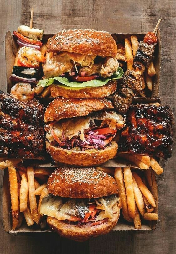 feast of the day - Bugers with Spicy Food