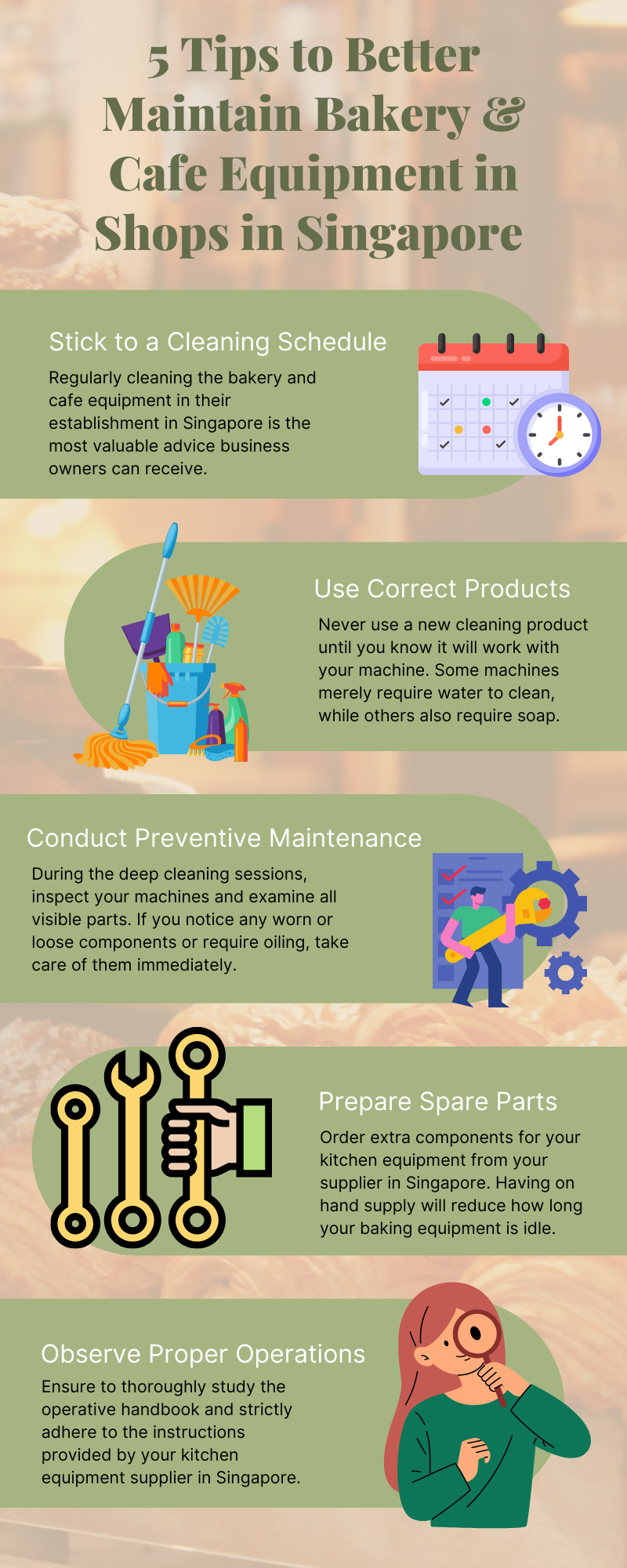 5 Tips to Better Maintain Bakery & Cafe Equipment in Shops in Singapore