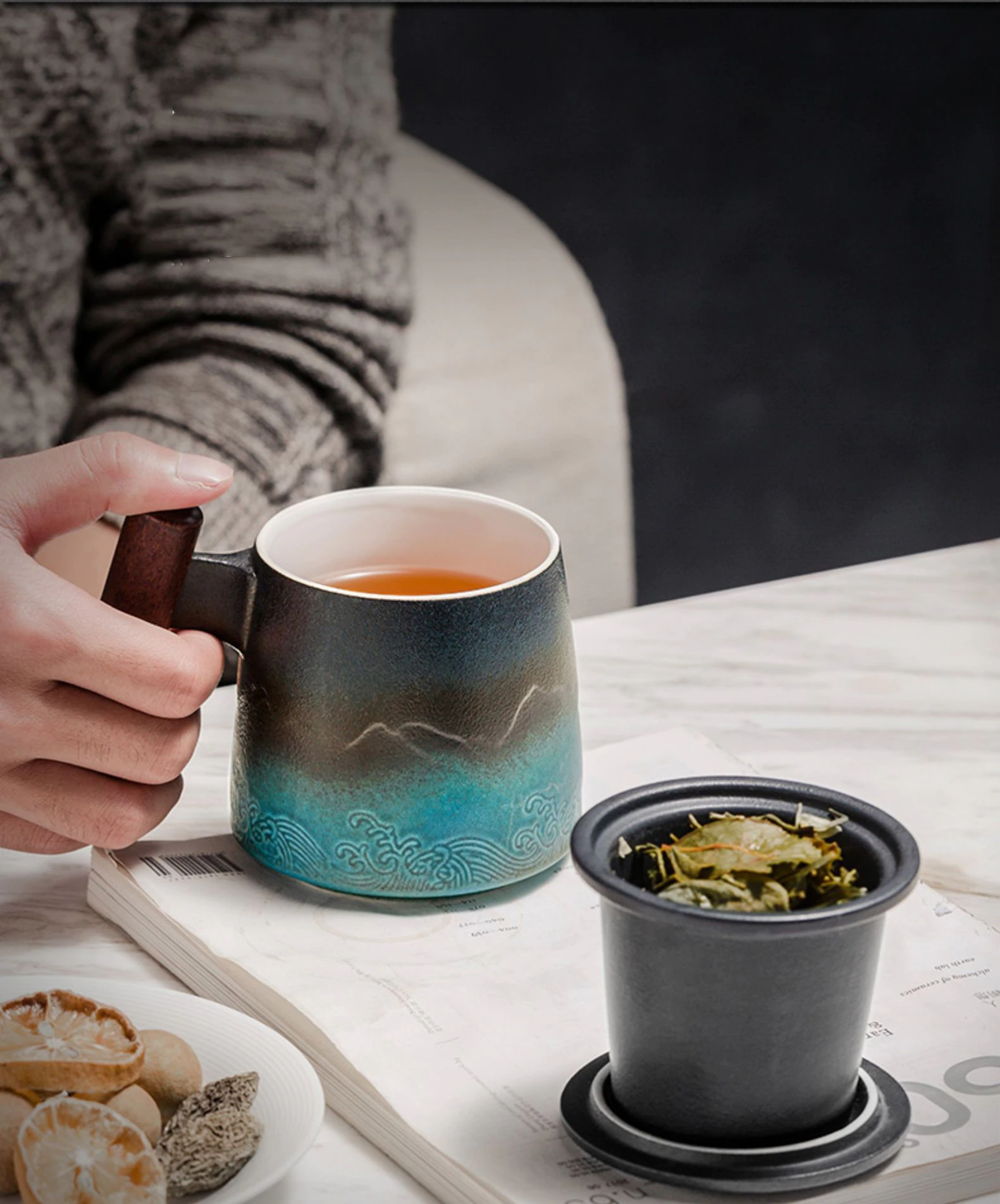tea mug with lid and infuser