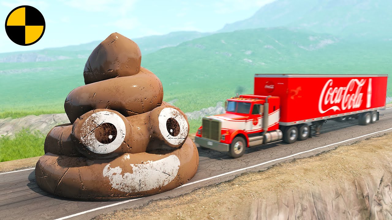 Cars vs Giant Emoji 😱 BeamNG.Drive
