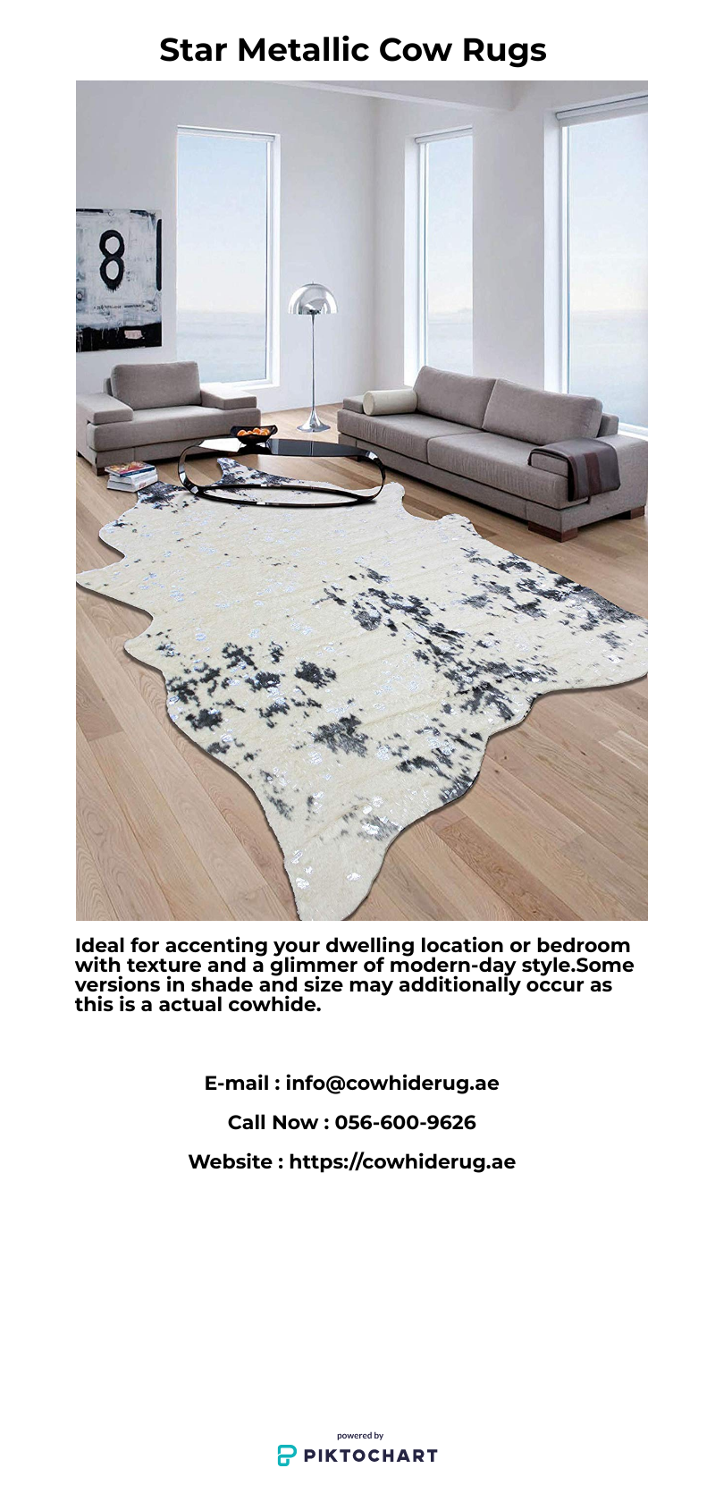 Metallic Cow Rug