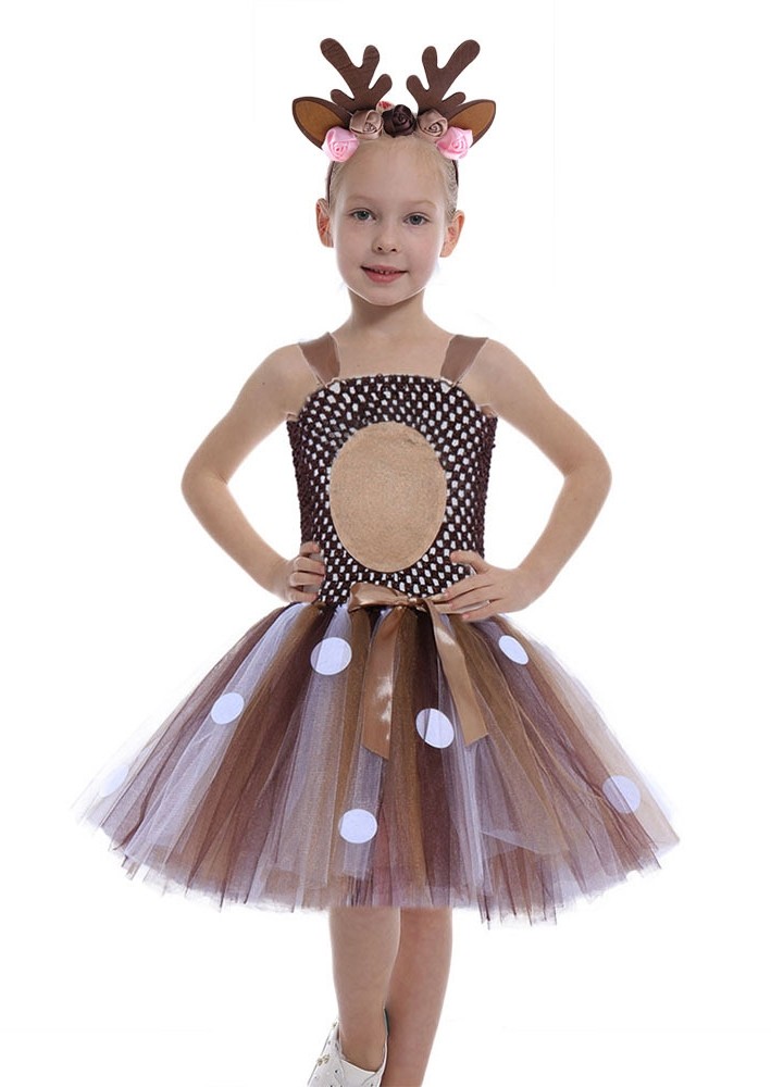 Dress Your Little One In A Charming Reindeer Tutu Dress For Holiday Fun