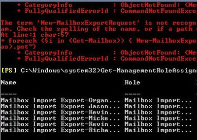 Export Mailbox Command Not Recognized In Exchange 2007 / 2010 / 2013