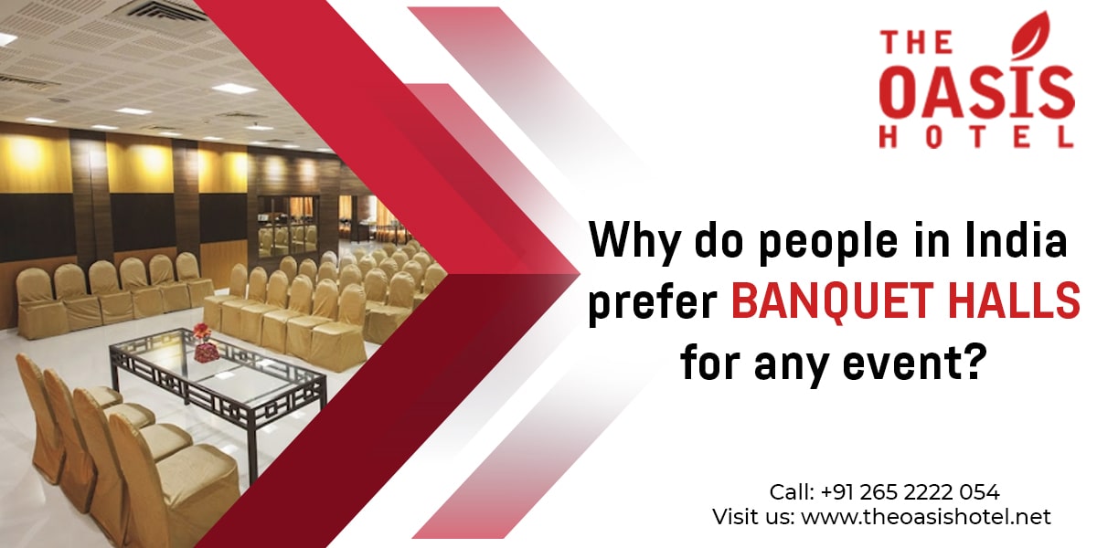 Why do people in India prefer banquet halls for any event?