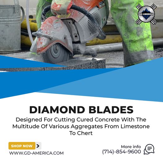 What materials can a diamond blade cut?