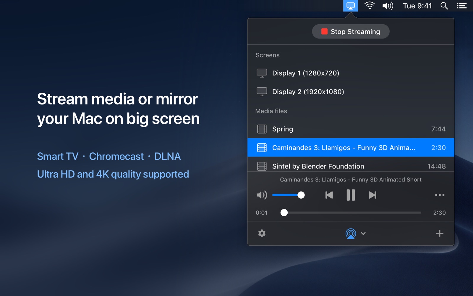 JustStream. Mac utility For Mirroring any TV