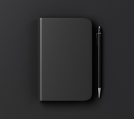 Black Notebook with pen  