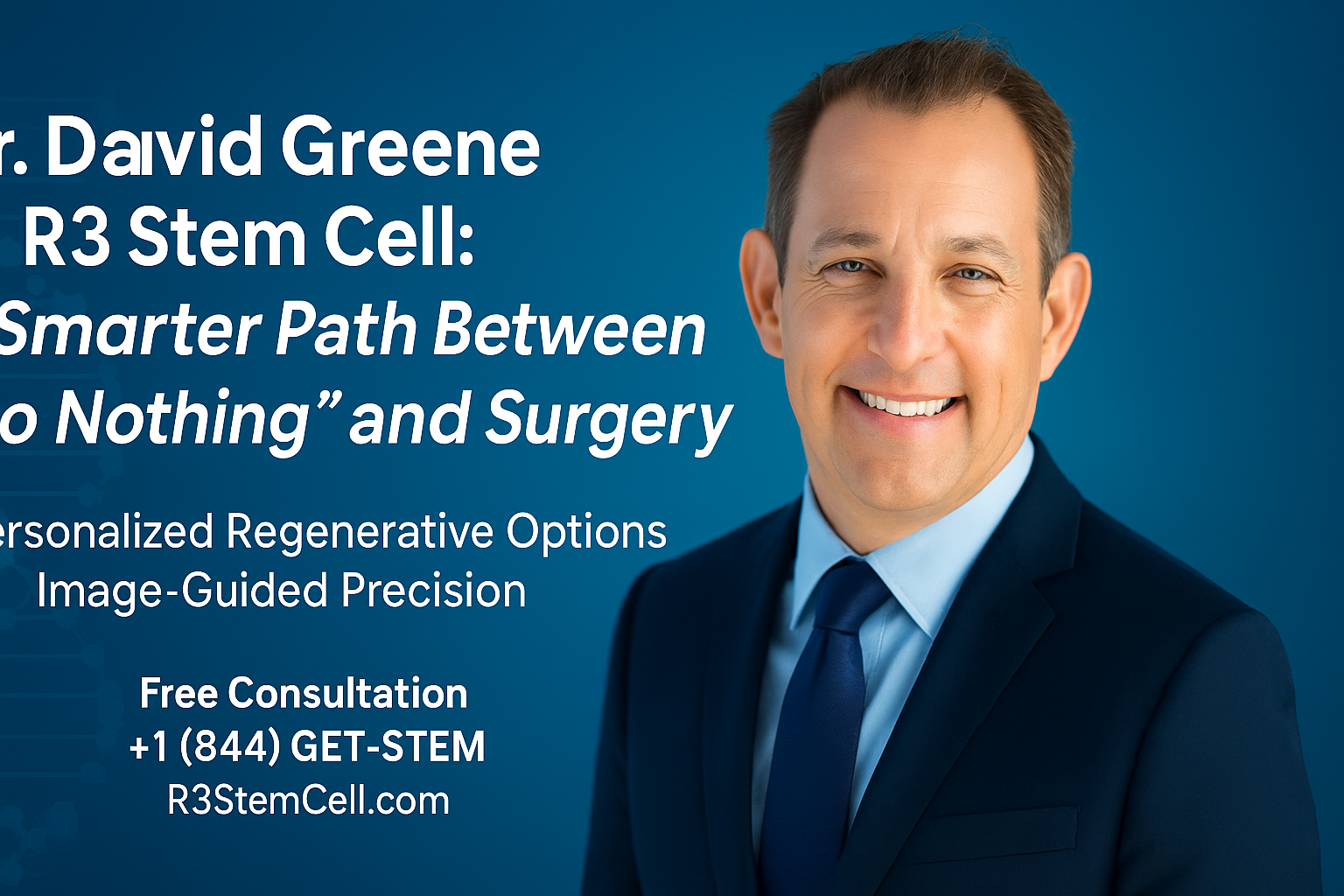 Dr. David Greene R3 Stem Cell: A Smarter Path Between “Do Nothing” and Surgery