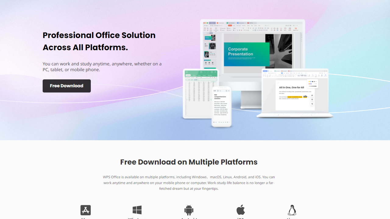 Free WPS Office Work simpler.