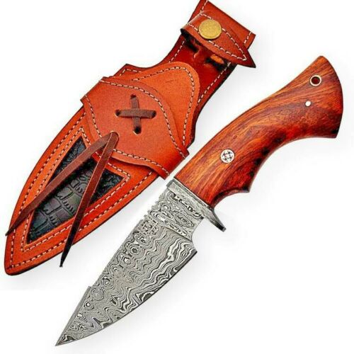 Damascus Steel Hunting Bobcat Knife 