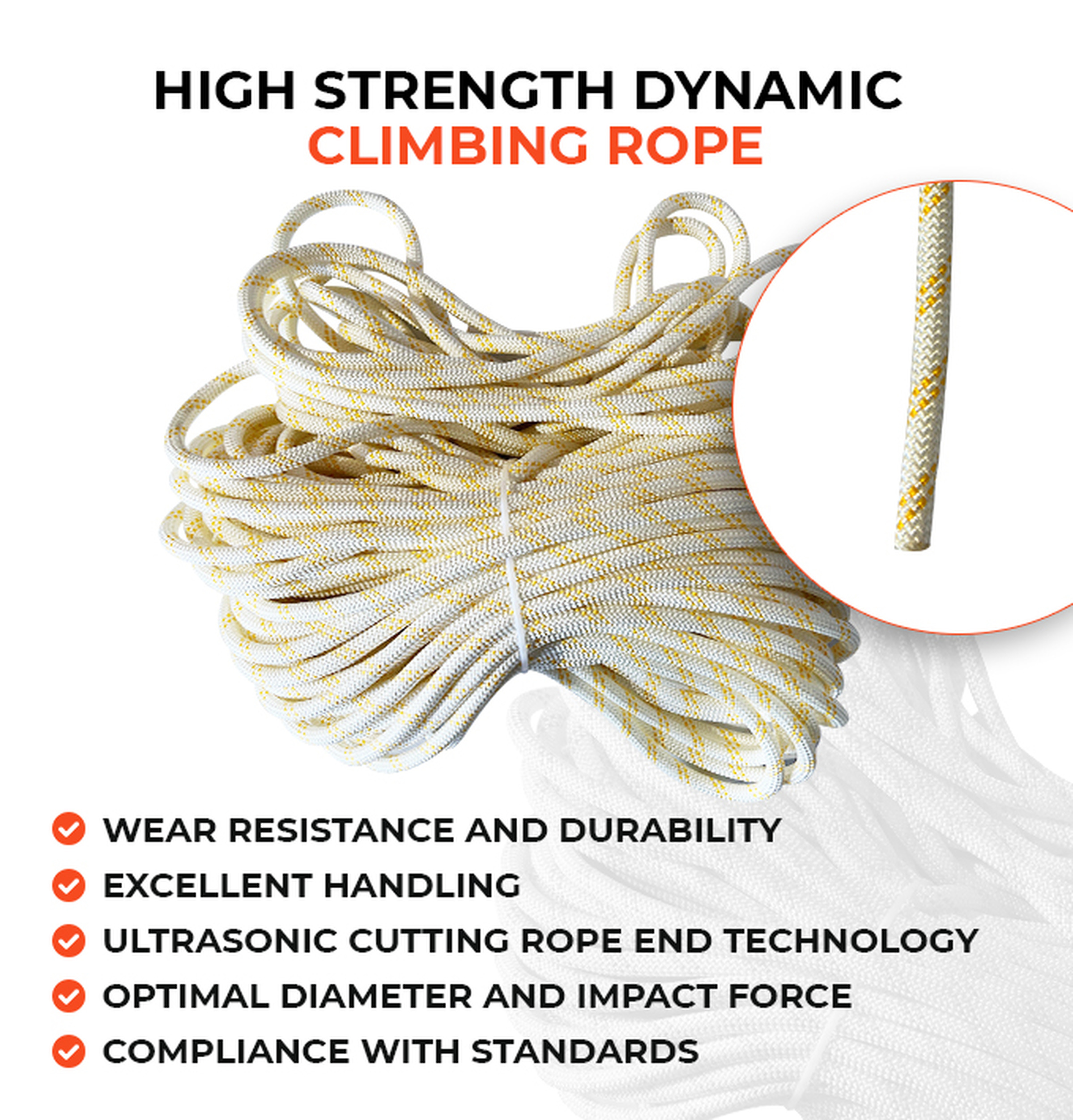 Conquer New Heights with Our 50m Dynamic Climbing Rope