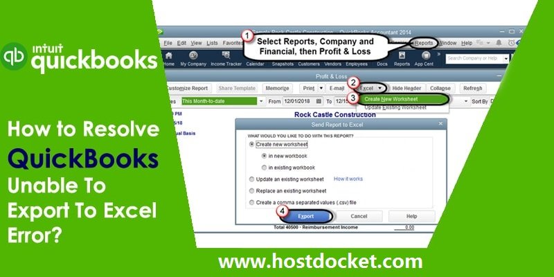 How to resolve QuickBooks unable to export to excel error?