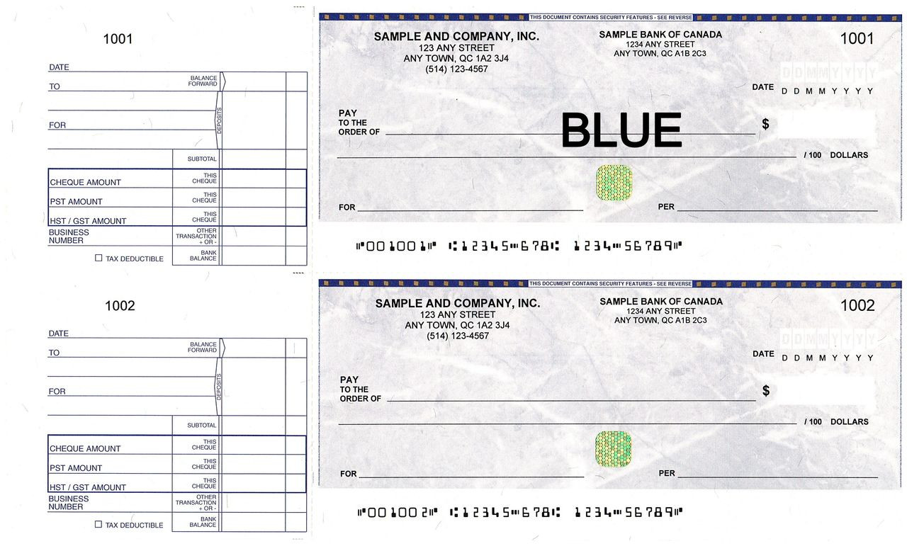 Discount on cheques for quickbooks in Canada
