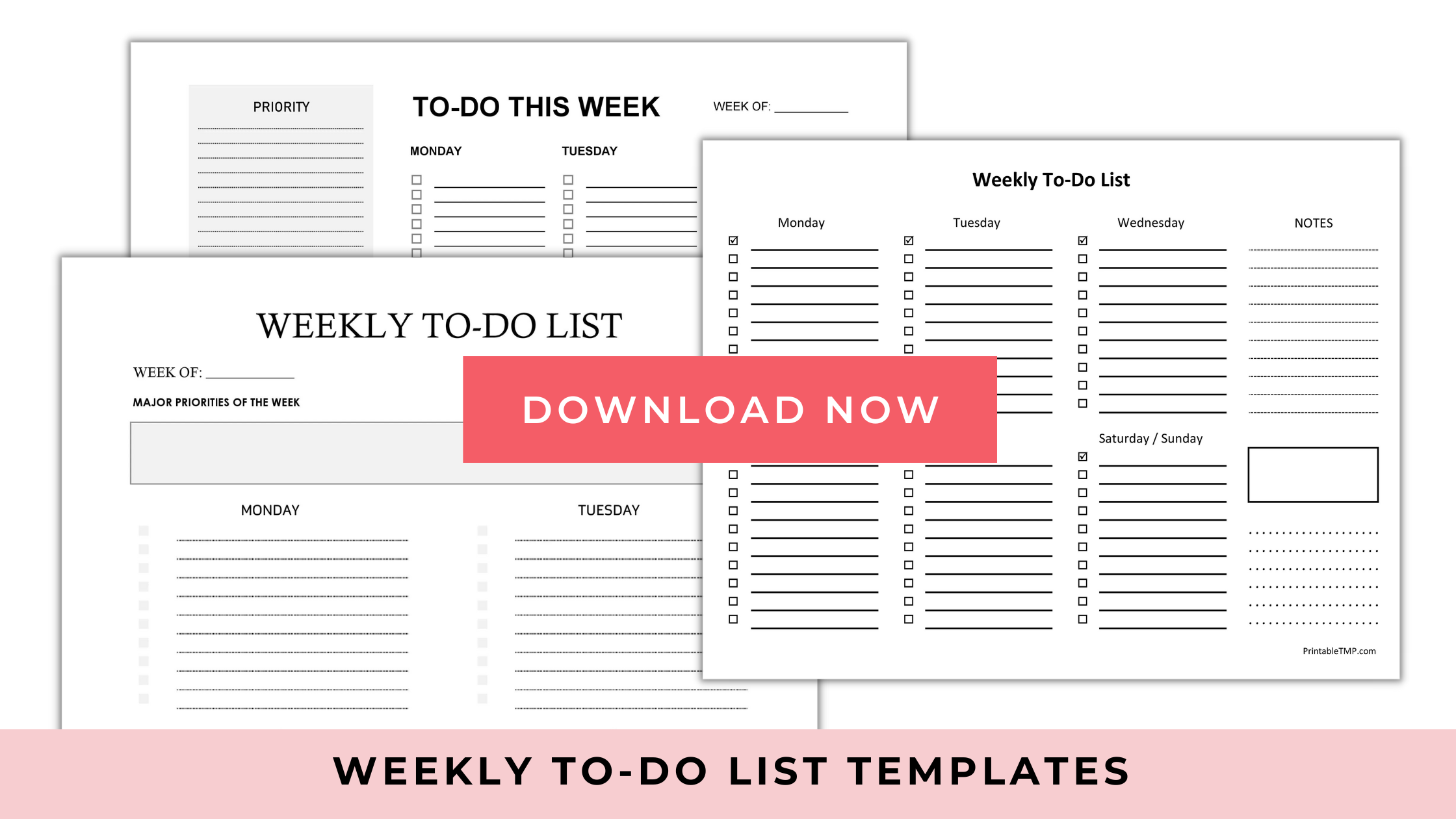 Free Weekly To-Do List Printable Checklist Template