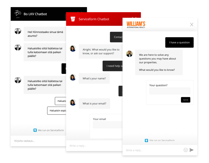 Online Chatbot & forms services for Conversational marketing