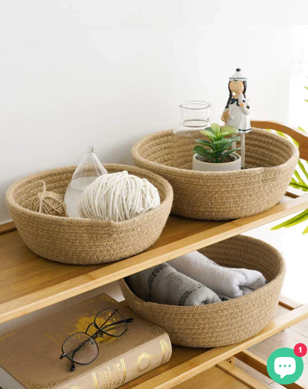 Handmade Natural Storage Baskets for Rustic to Modern Kitchen Decor