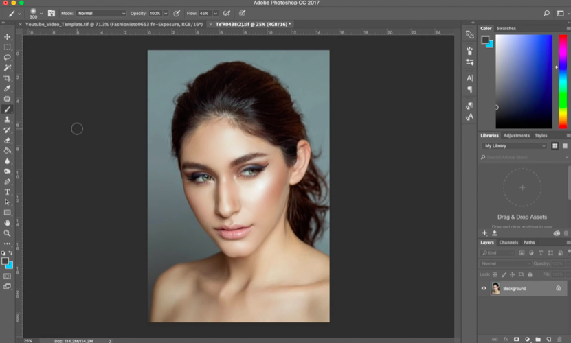 How to change background color in photoshop