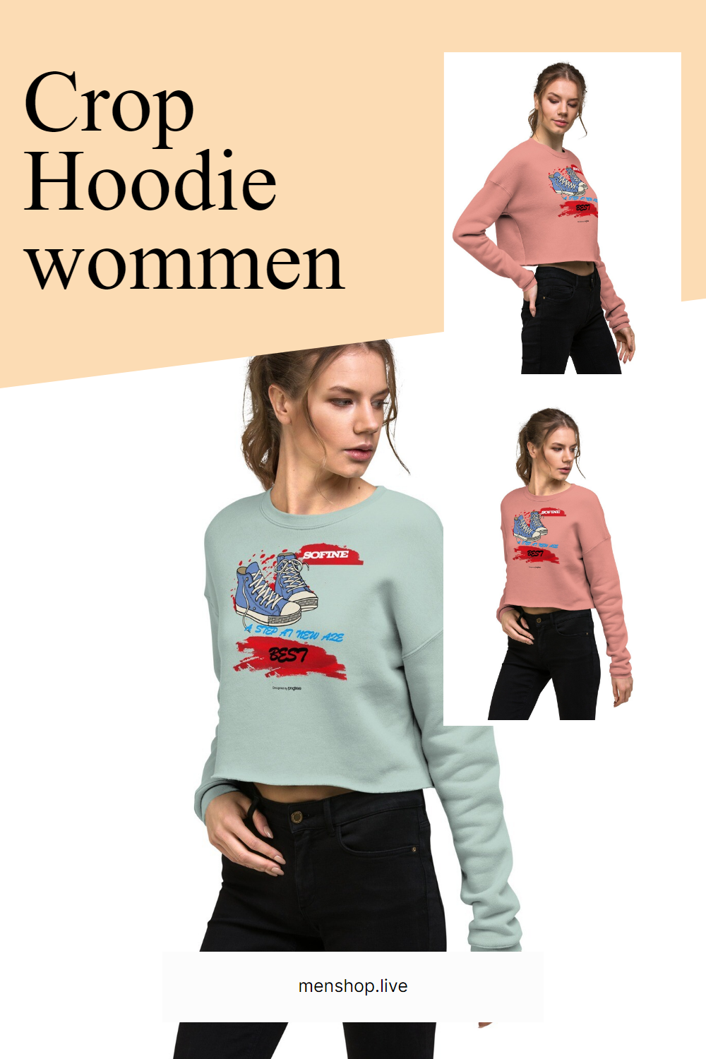 Crop Hoodie wommen  COD PROMO: EARLY3IRD