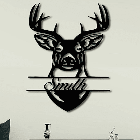 Custom Deer Metal Monogram | Custom Metal Signs