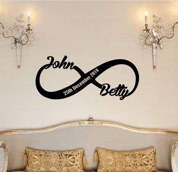Personalized Infinity Metal Sign Name | Steel monograms | Royal Steel Monograms