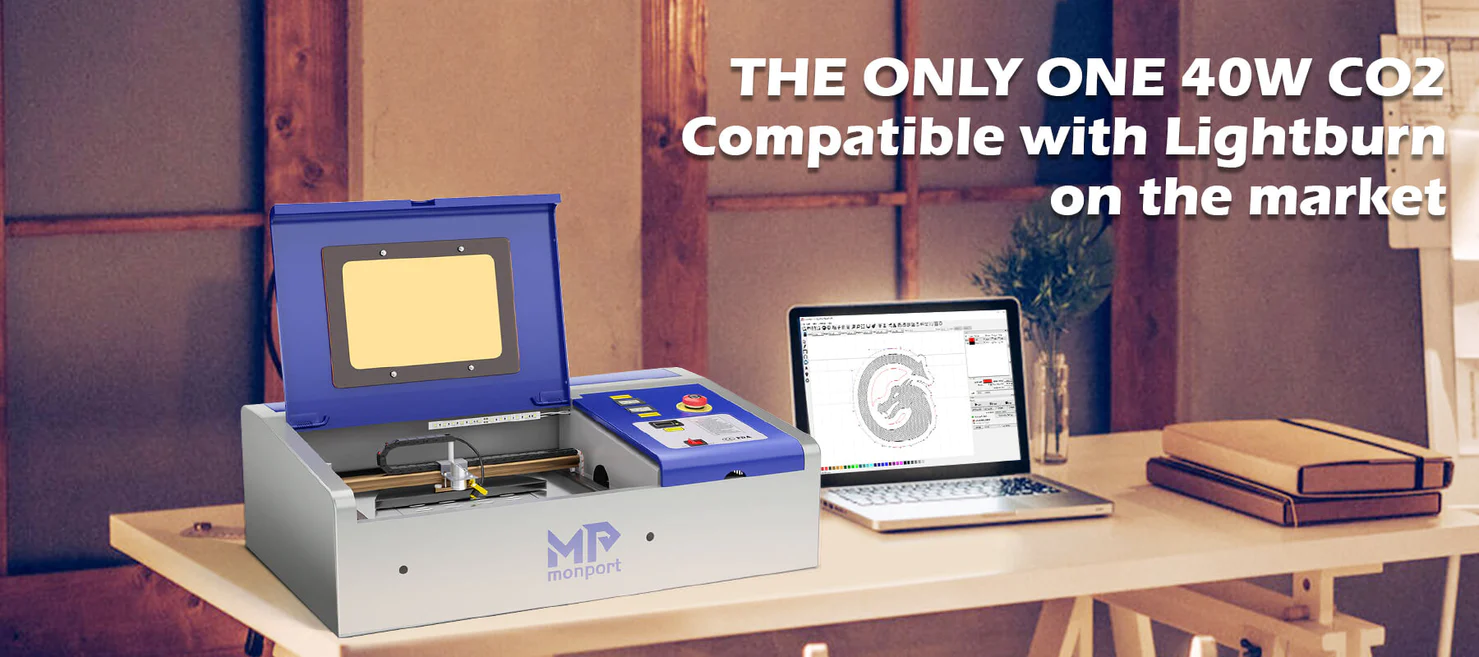 Monport K40 laser cutter with Lightburn software