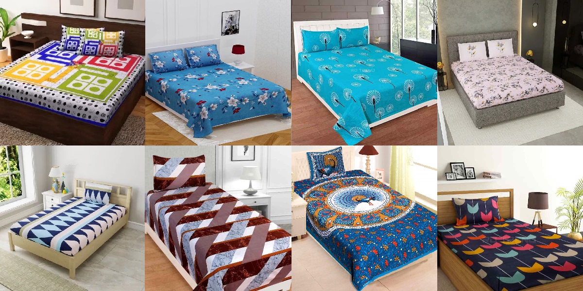 Shop Original Quality Glace Cotton Bedsheets - Single, Double, King, Queen