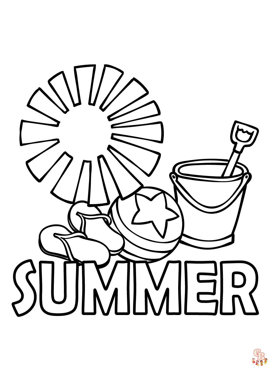 Fun and Free Summer Coloring Pages for Kids | GBcoloring