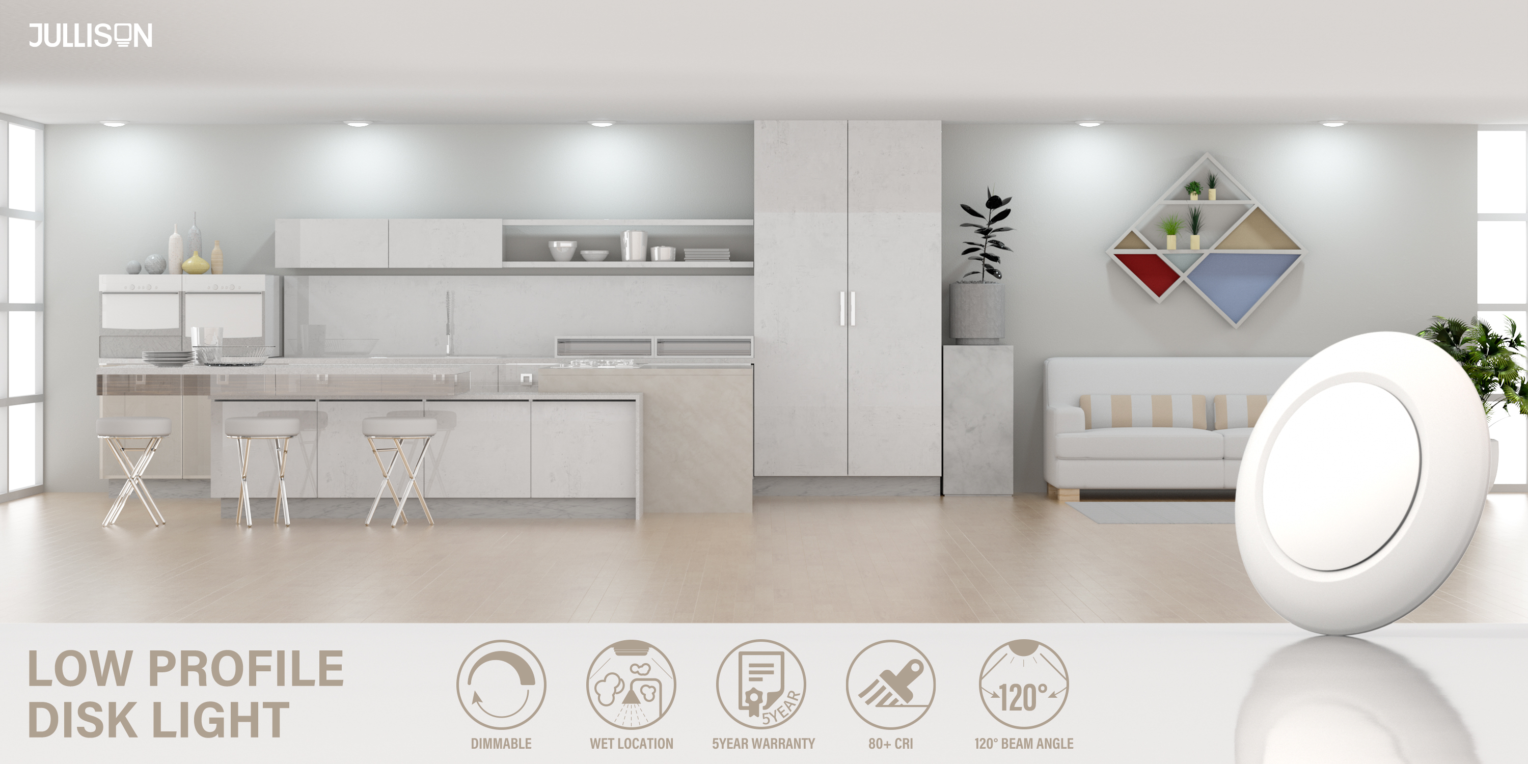 Premium Quality Flat Ceiling Light in 5 Inch to Brighten Up Your Space