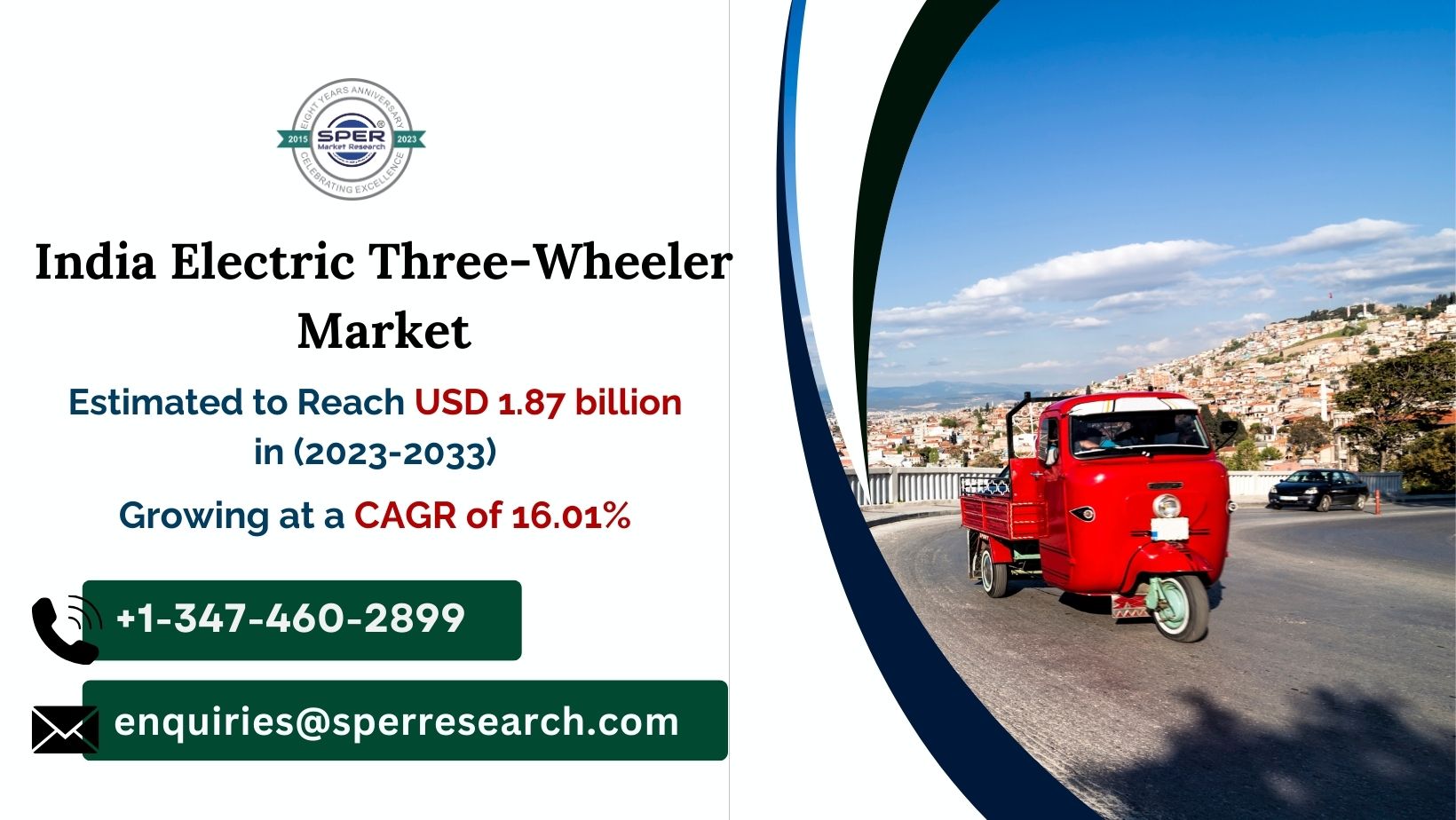 India Electric 3-Wheelers Market Share, Revenue, Latest Trends, Demand, Growth Drivers, Future Opportunities, Business Analysis and Forecast 2033: SPER Market Research