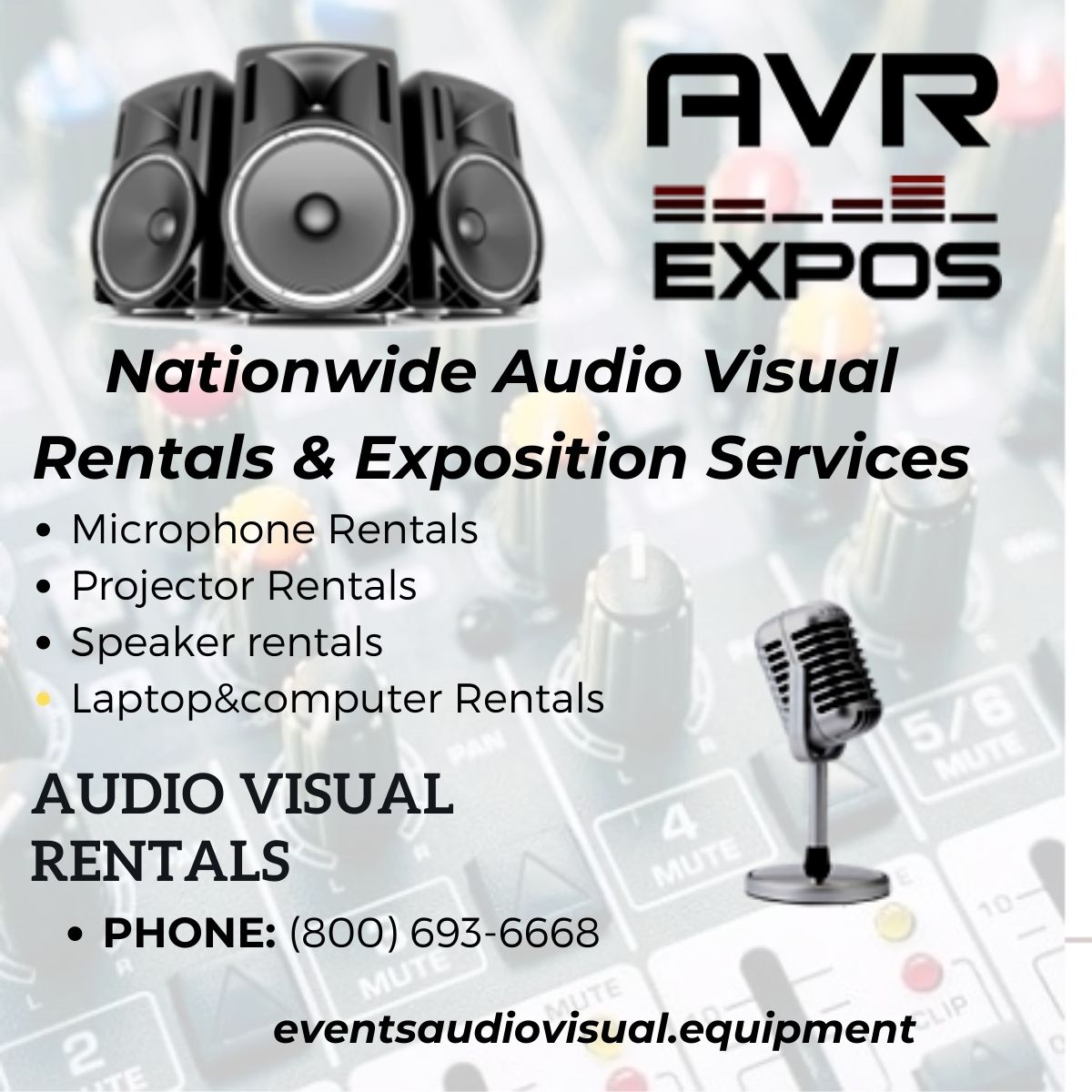 Events Audio Visual equipment Rentals