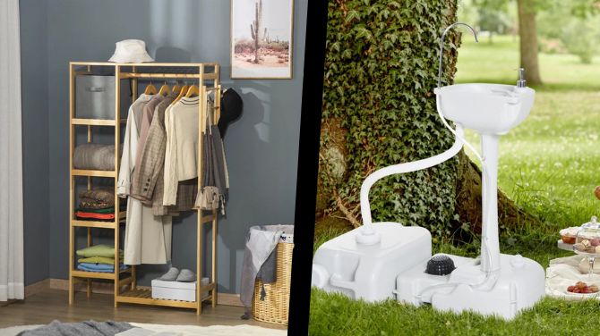 Maximising Indoor Space Using Clothes Hanging Rails and Outdoor Sinks
