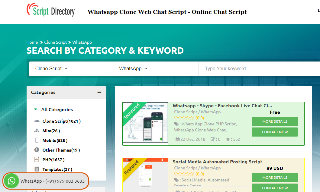 Whatsapp Clone Web Chat Script - Online Chat Script