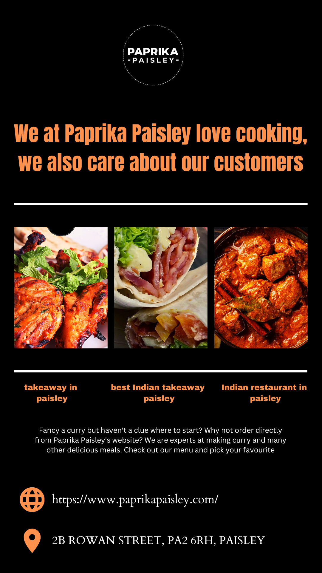 We pride ourselves on making the best curries and other foods you can order directly from our website