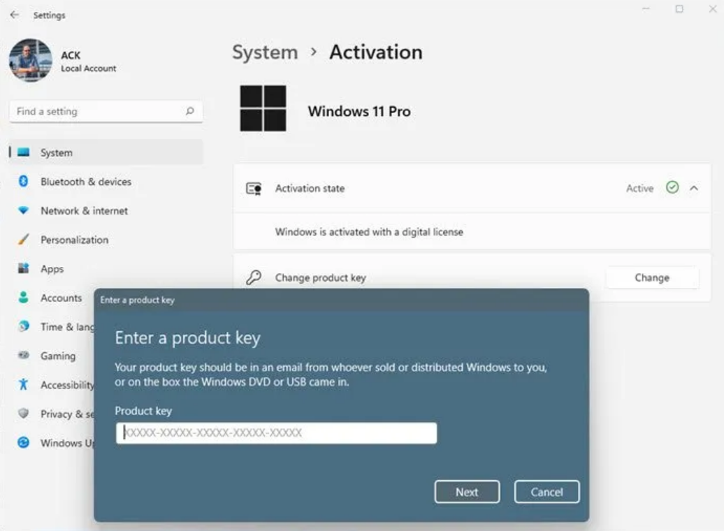 How to upgrade from Windows 11 Home to Pro