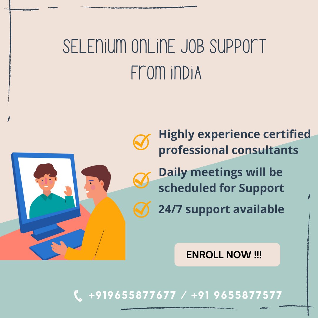 Leading Selenium Online Job Support from India