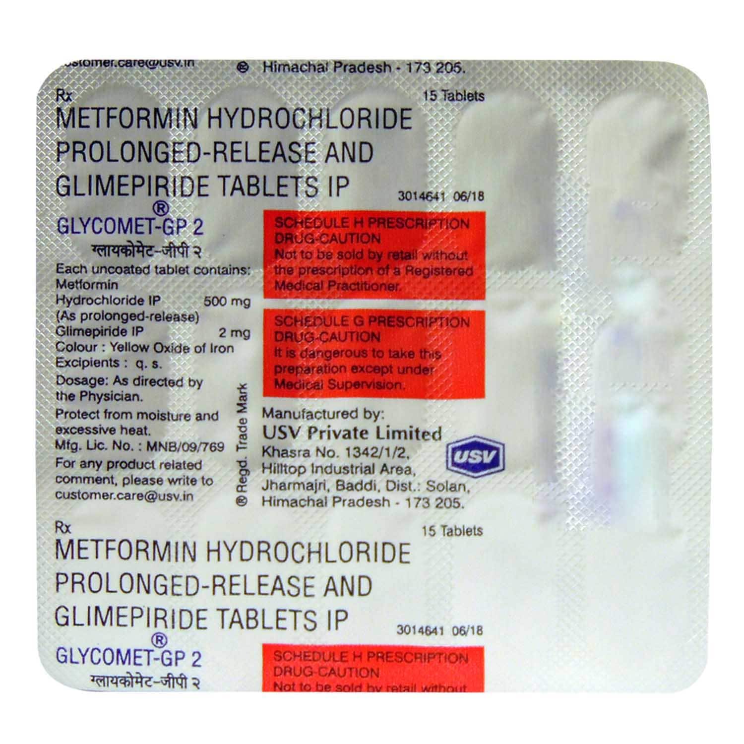 GLYCOMET GP2 TAB 15'S
