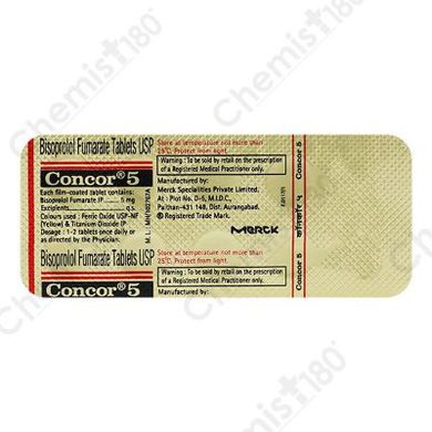 Concor 5 Tablet: View Uses, Side Effects Online On Chemist180