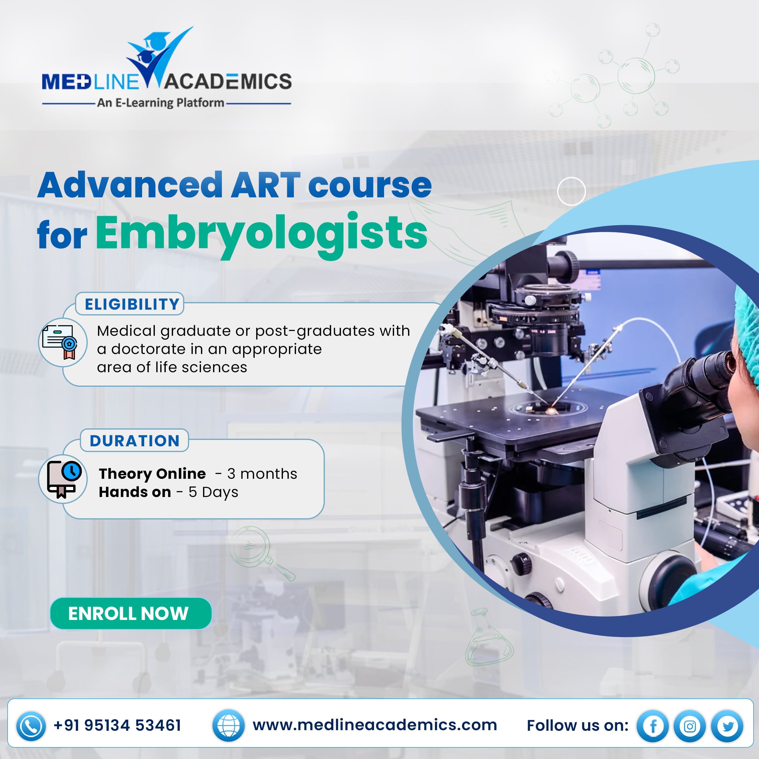 Embryology course information in Bangalore: cost, duration and benefits.