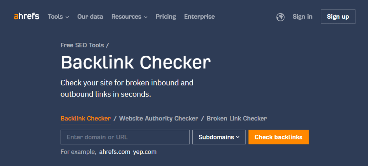 Best free backlink checker tools/website