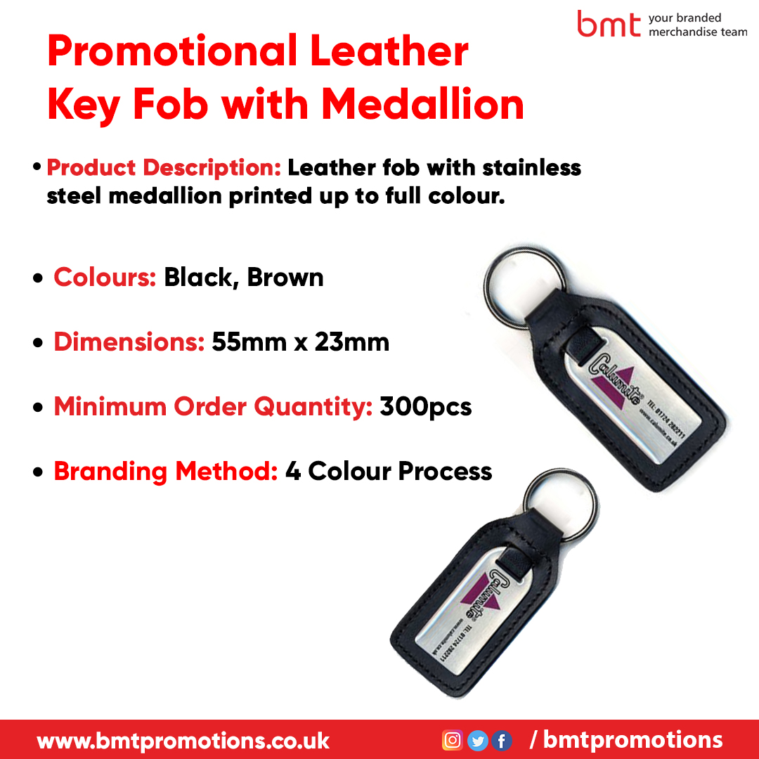 Promotional Leather Key Fob with Medallion